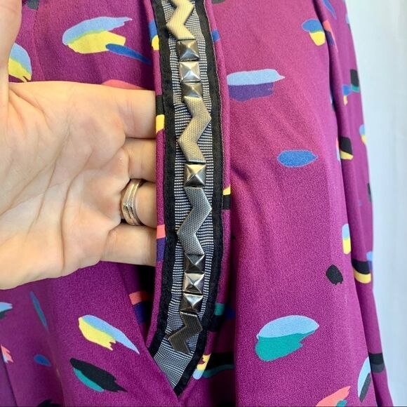 Bcbgeneration purple beaded embellished printed skirt size medium - Picture 3 of 10